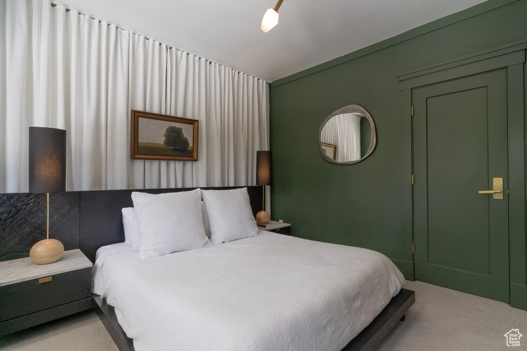 View of carpeted bedroom