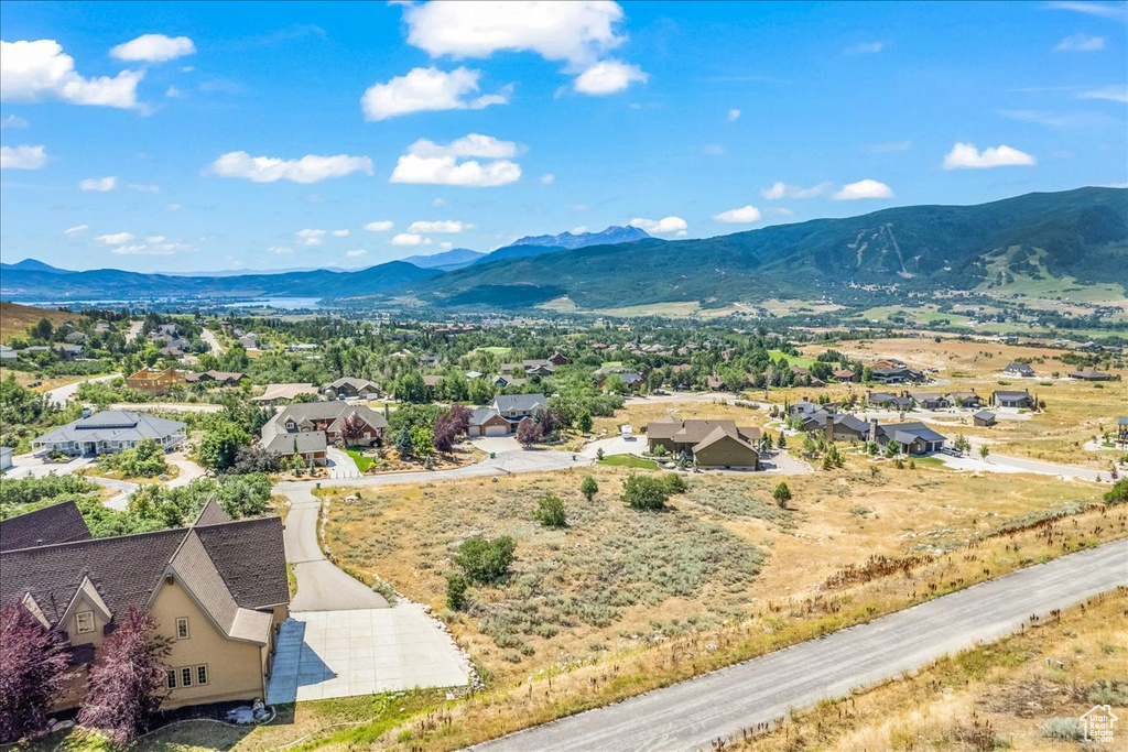 View of mountain background with nearby suburban area