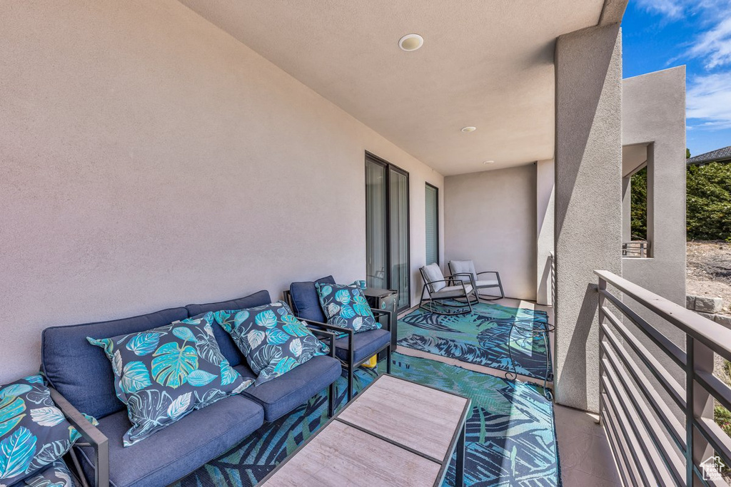 View of patio / terrace featuring a balcony