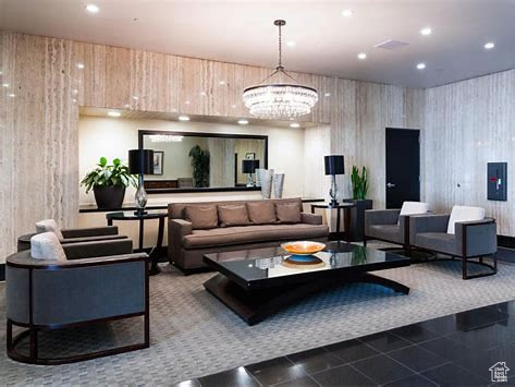 Community lobby featuring recessed lighting