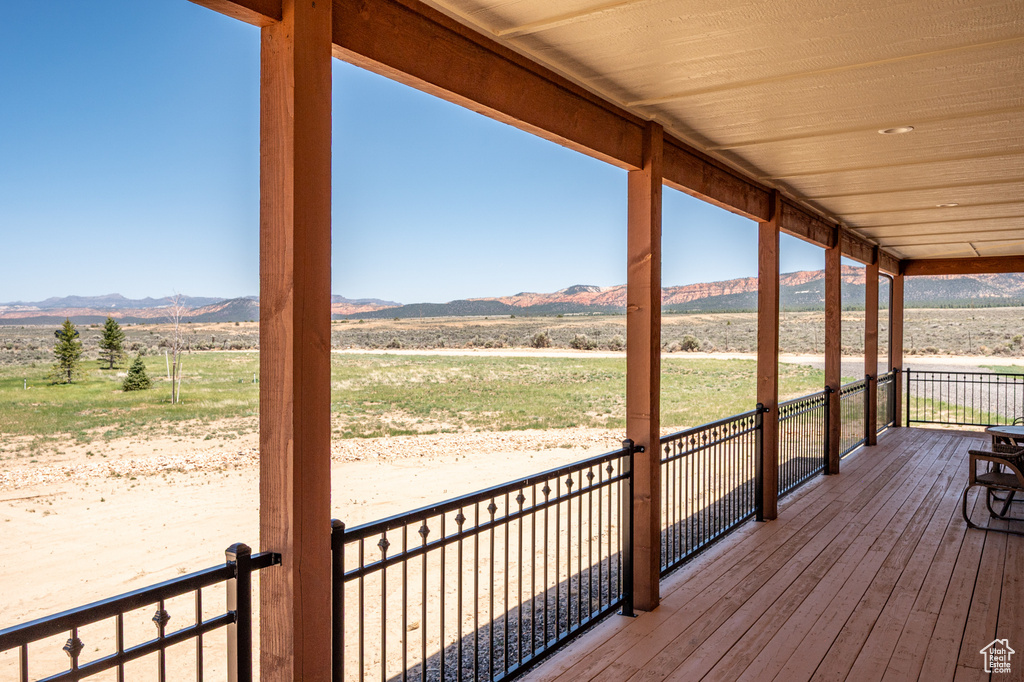 Deck with a mountain view