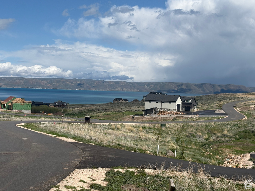 Water view with a mountainous background