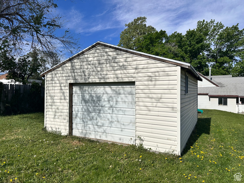 View of outbuilding featuring an outbuilding