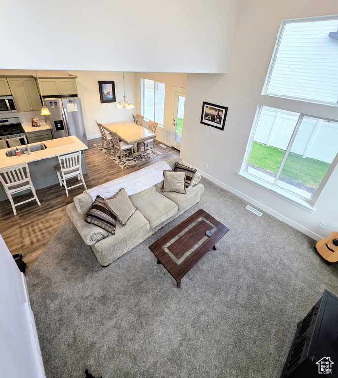 Living area with baseboards