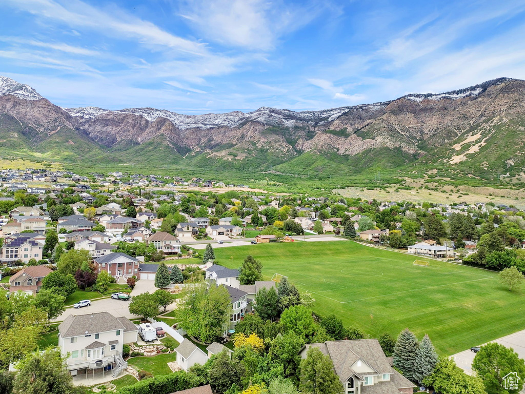 Mountain view featuring nearby suburban area