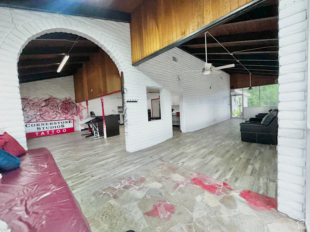 Deck with a ceiling fan