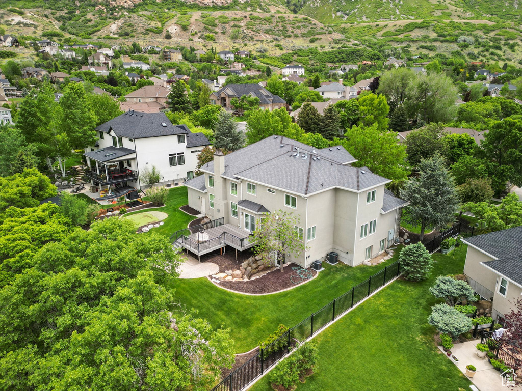 Aerial perspective of suburban area