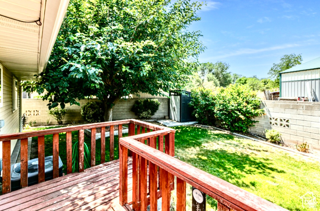 View of wooden deck