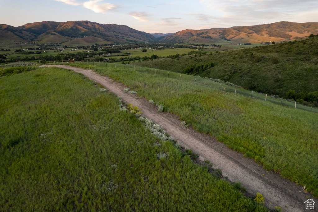 Mountain view featuring rural landscape