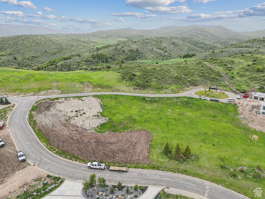 Bird's eye view of a mountain backdrop