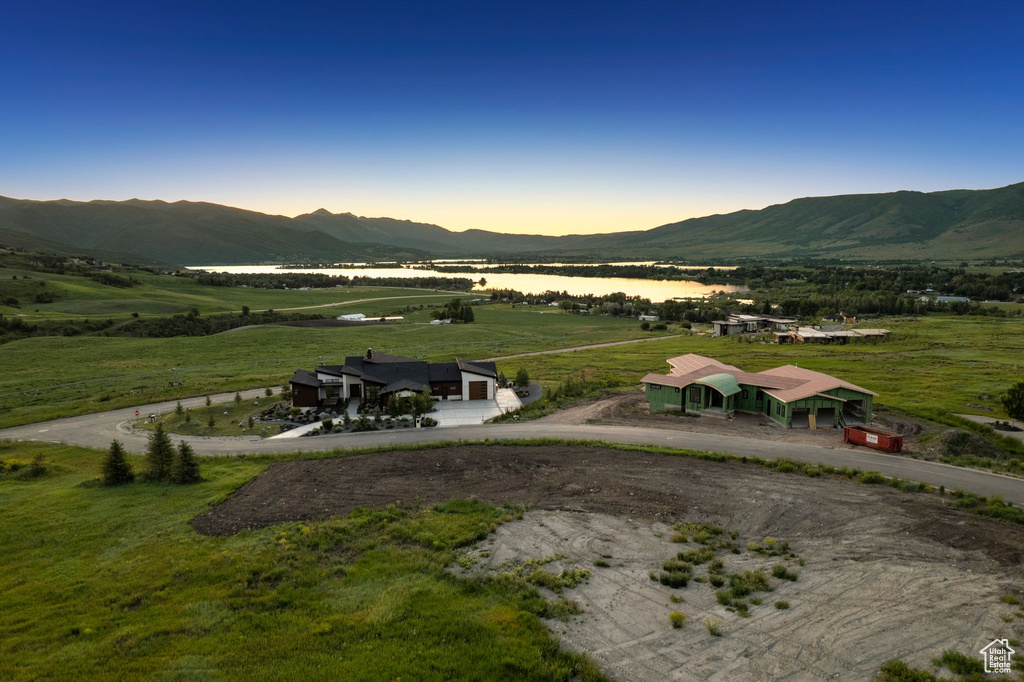 Mountain view with rural landscape