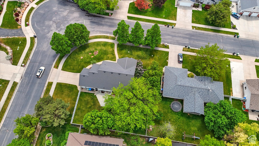 Aerial perspective of suburban area