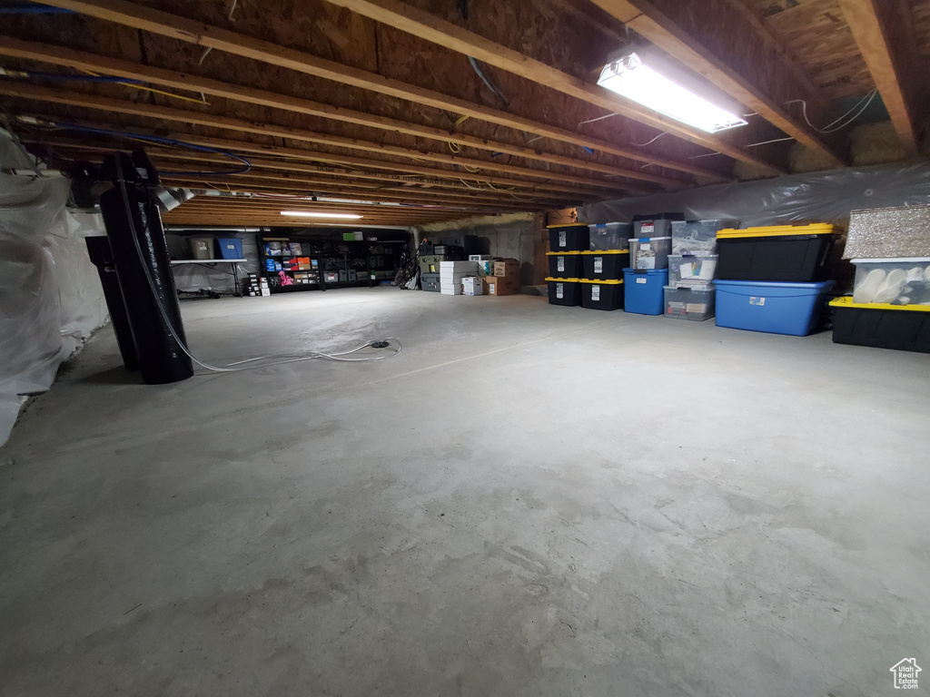 View of unfinished basement