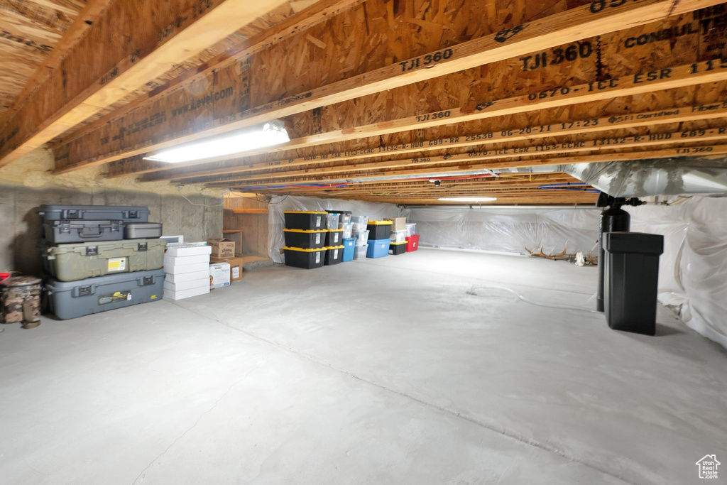 View of unfinished basement