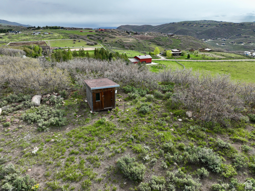 Mountain view with rural landscape