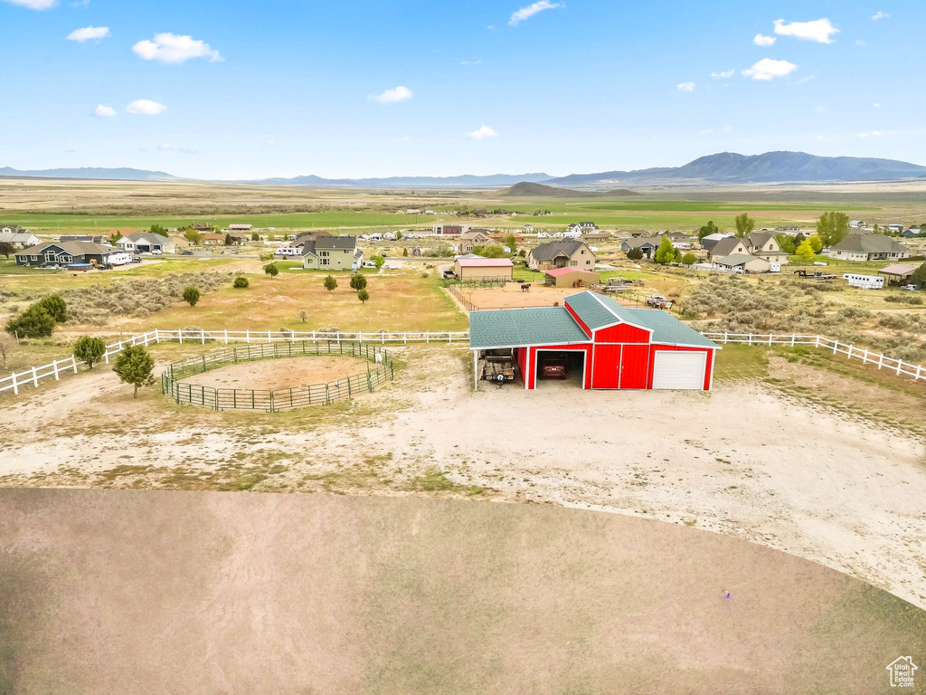 View of rural area with a mountain backdrop