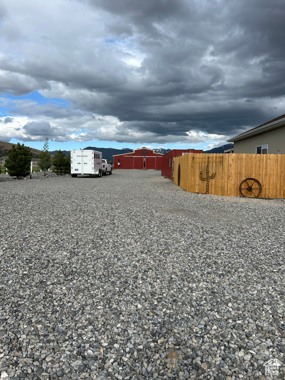 View of yard with fence