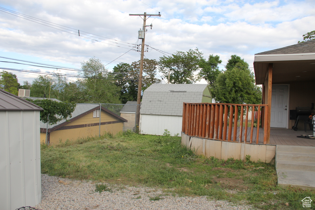 View of yard featuring a deck