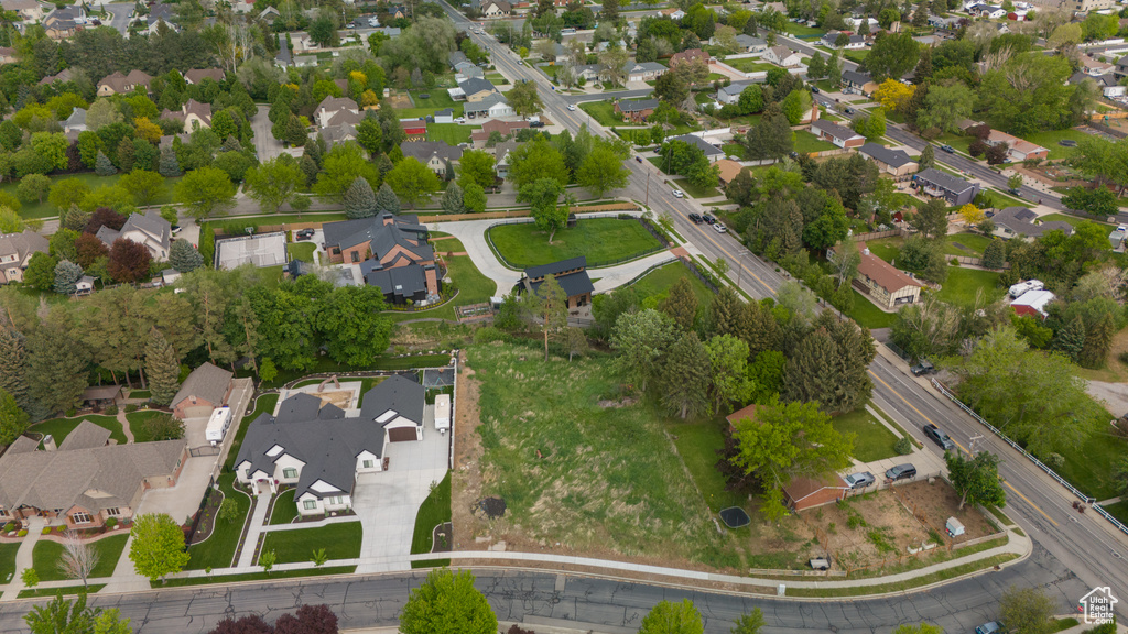 Aerial overview of property\'s location with nearby suburban area