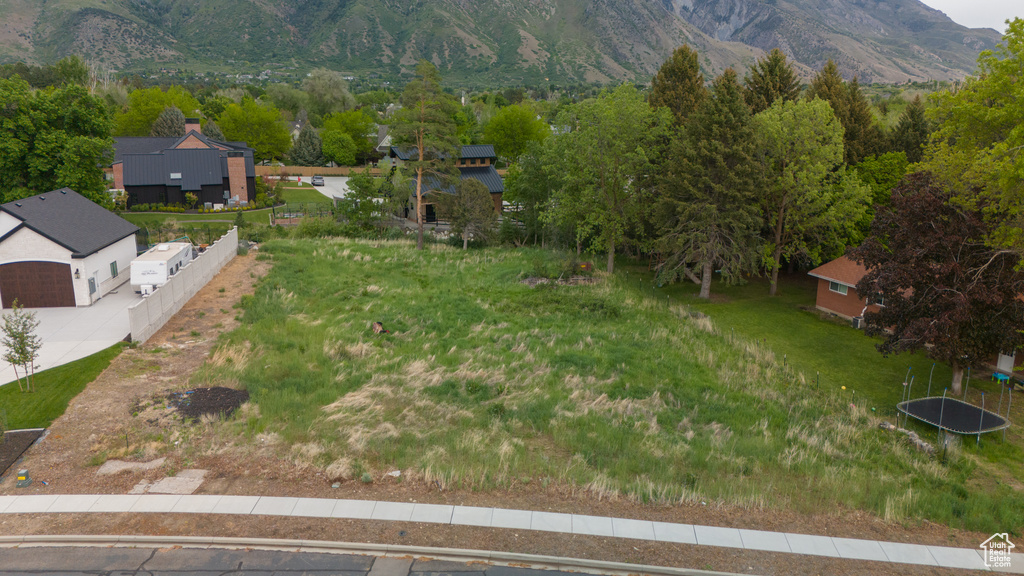 Drone / aerial view of a mountain backdrop