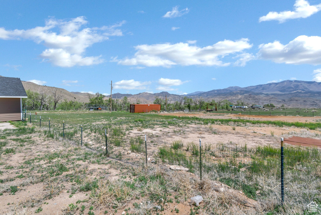 View of mountain background with rural landscape