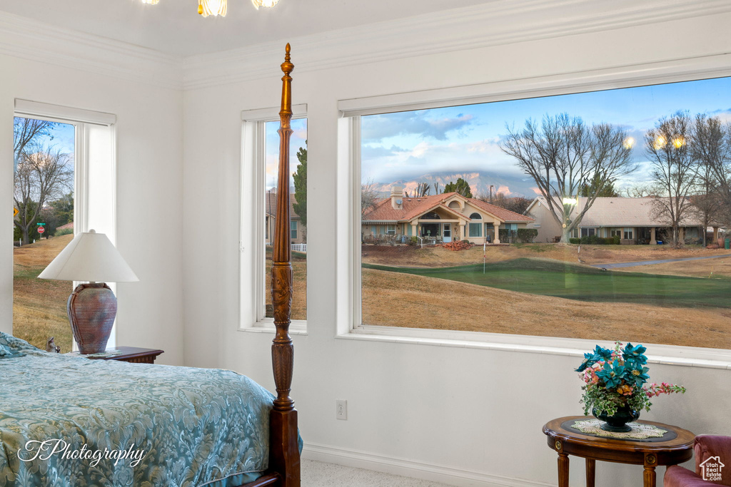 Bedroom featuring baseboards and ornamental molding