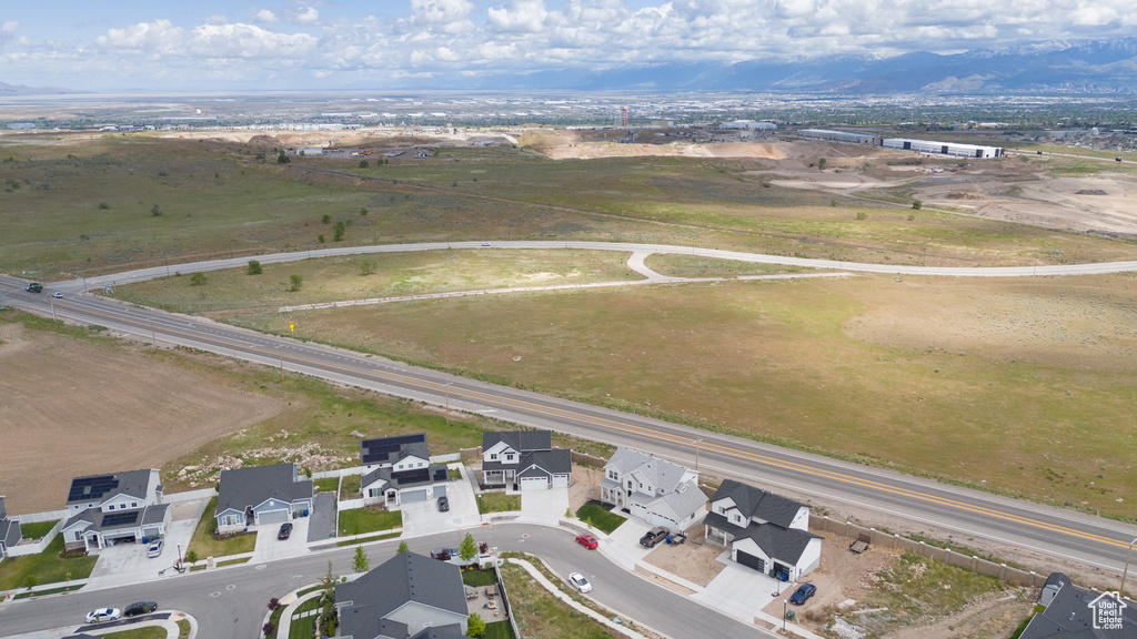 Aerial perspective of suburban area