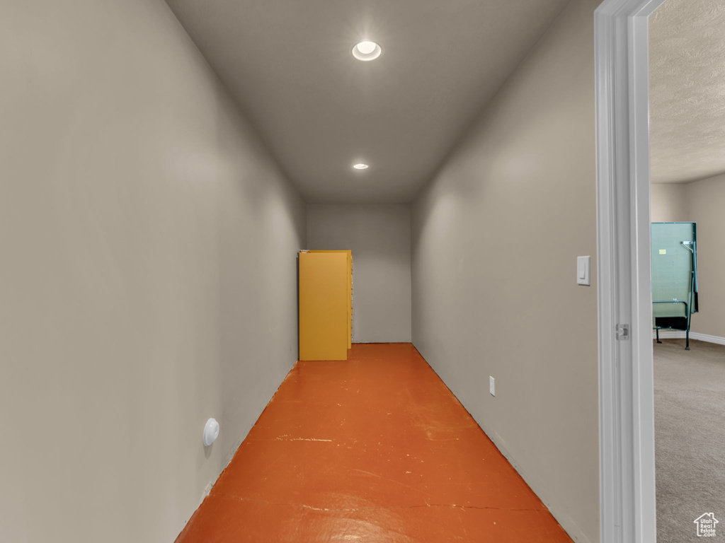 Hallway with recessed lighting