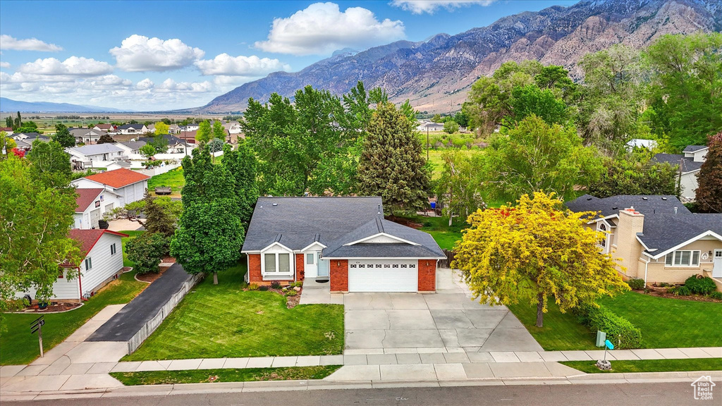 Mountain view with nearby suburban area