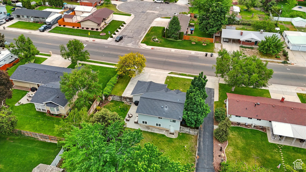 Aerial view of residential area
