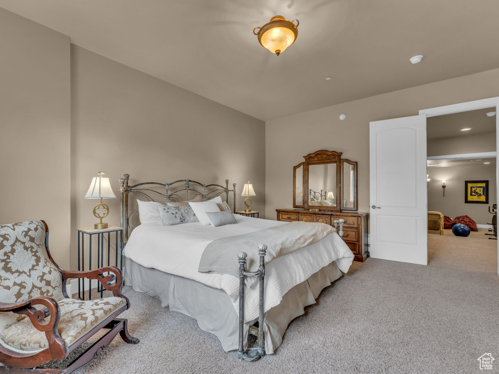Bedroom featuring carpet flooring