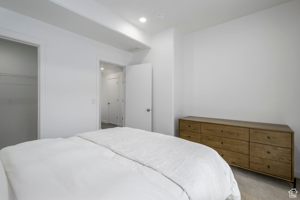 Bedroom featuring carpet floors and recessed lighting