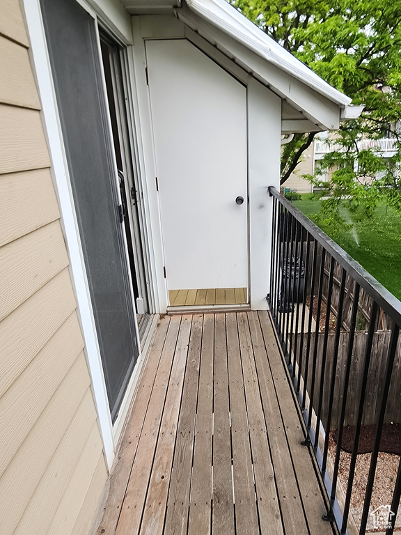 View of wooden deck