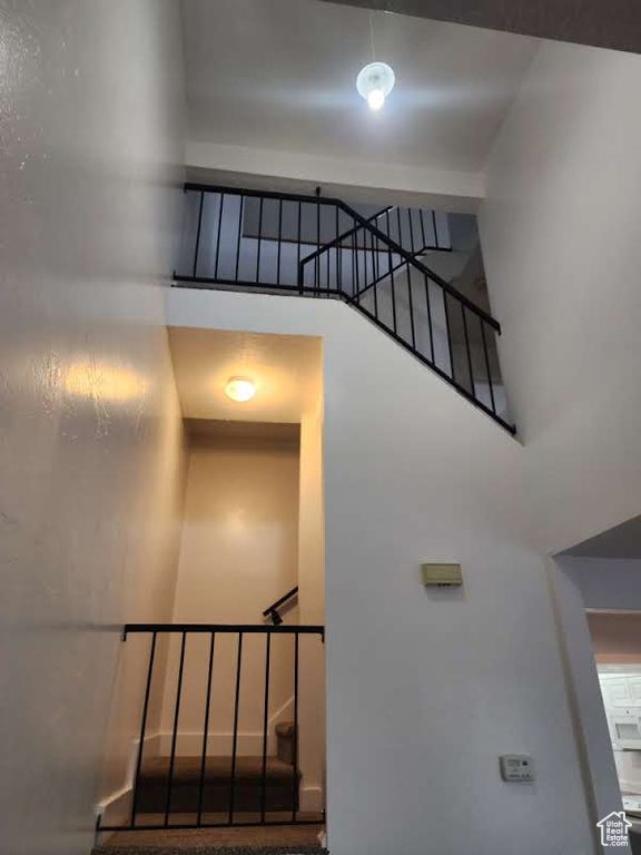 Stairway with a high ceiling