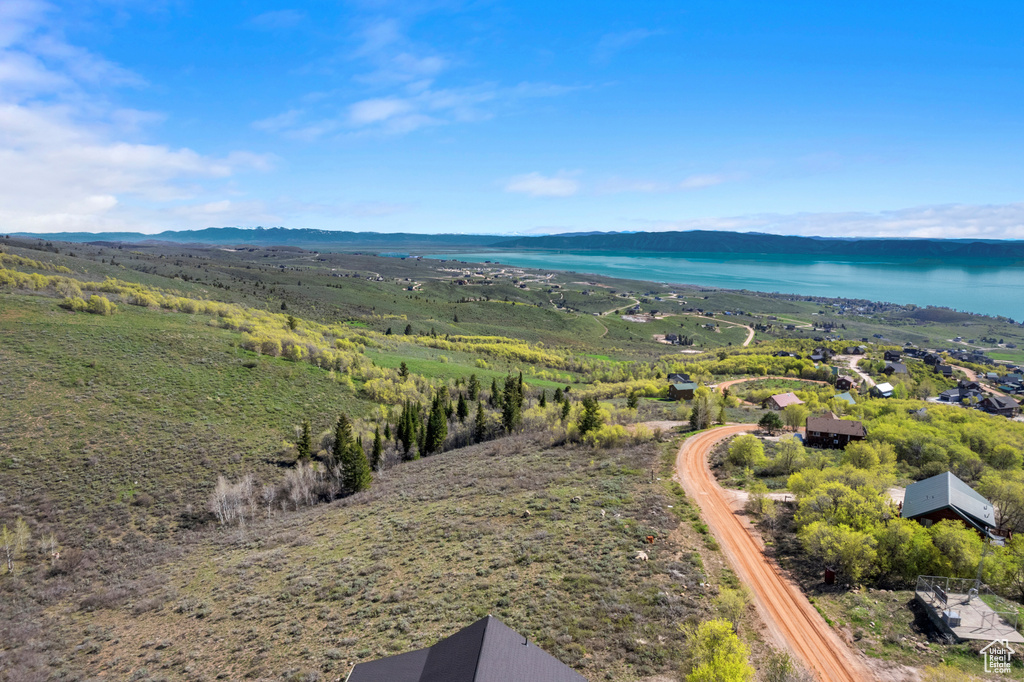 Bird's eye view of a nearby body of water