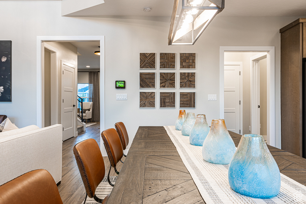 Dining space featuring wood finished floors