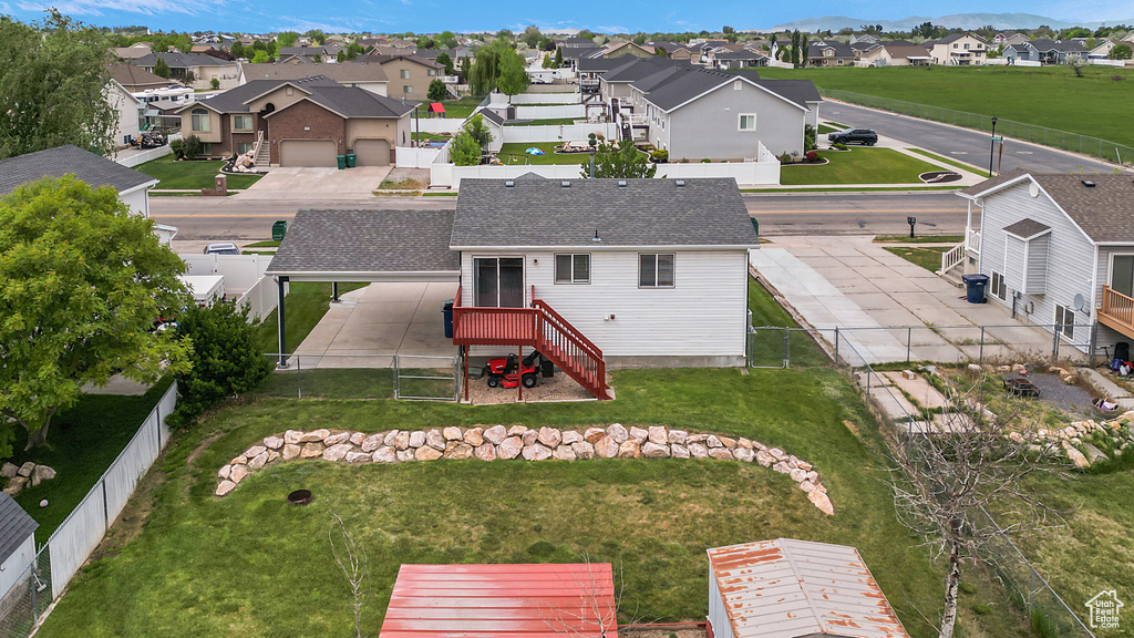 Aerial view of residential area