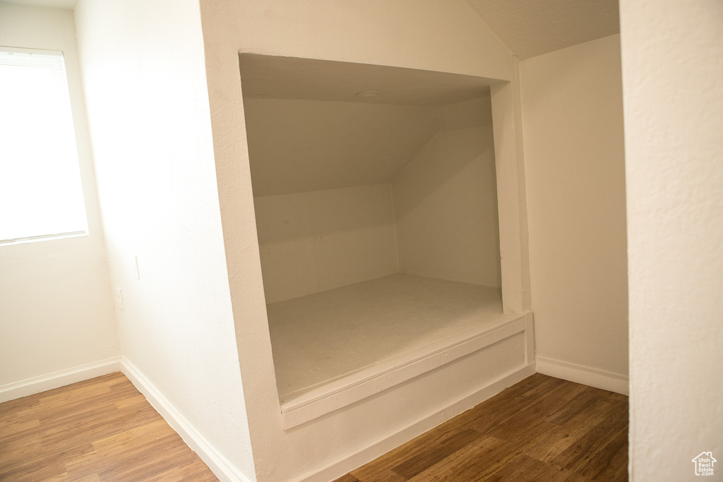 Sauna with wood finished floors