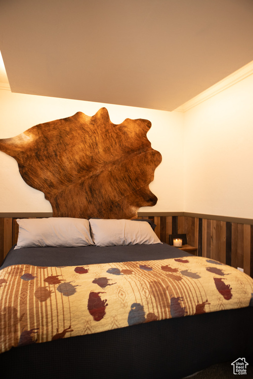 Bedroom with crown molding
