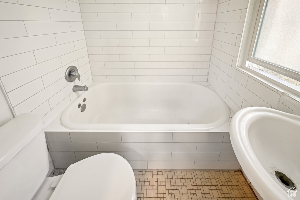 Full bathroom with toilet