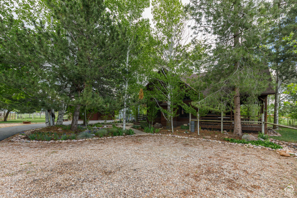 View of yard with fence