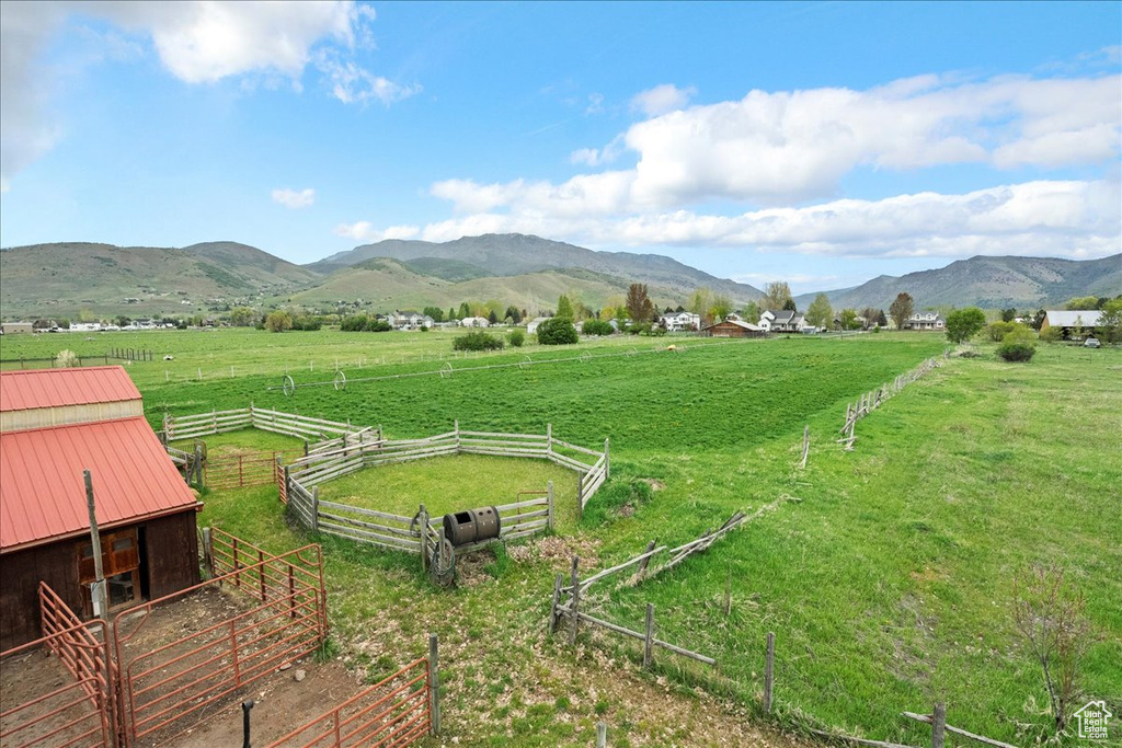 Mountain view featuring rural landscape and a pastoral area