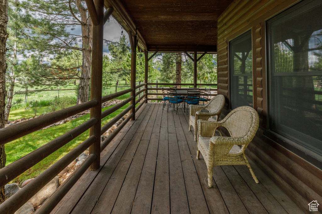 View of wooden terrace