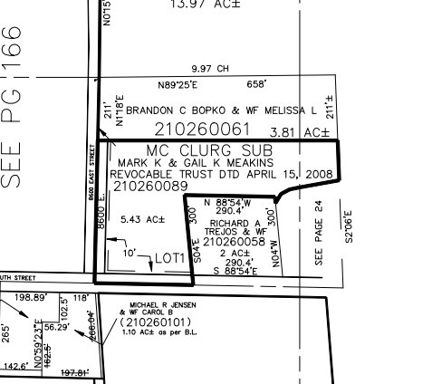 Map of parcels