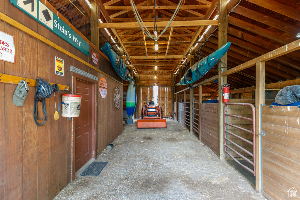 View of horse barn
