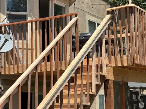 Wooden terrace with stairs