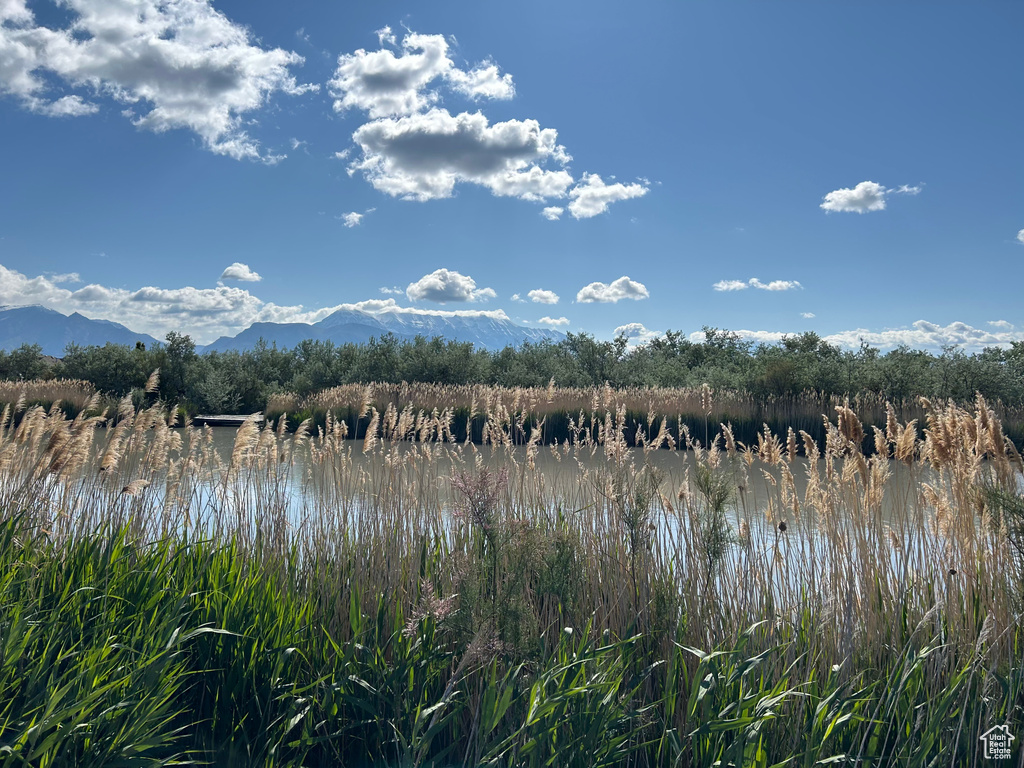 Water view featuring mountains