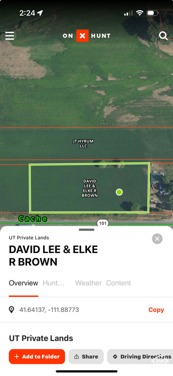 Map / location with property parcel outlined