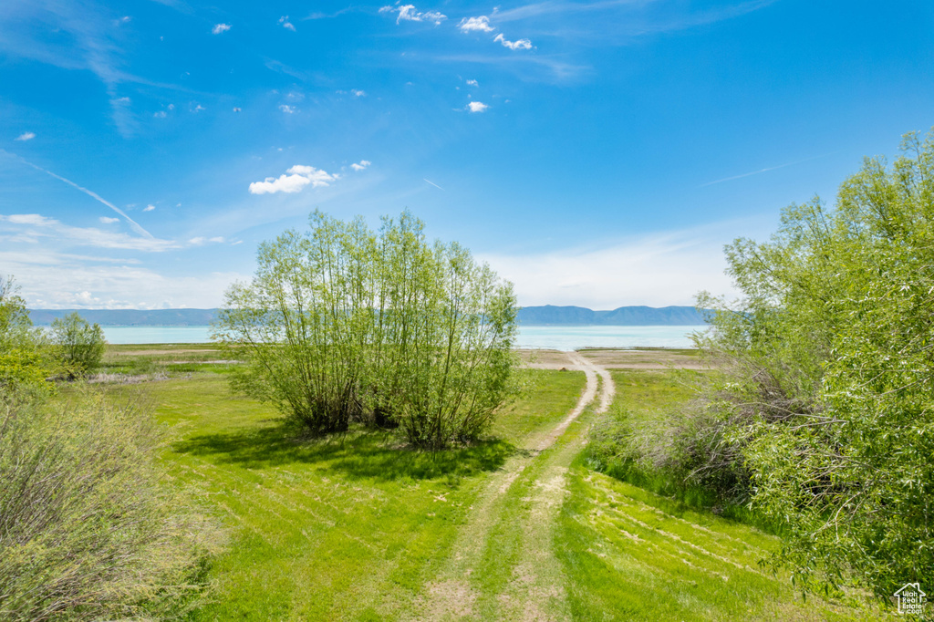 Water view featuring mountains
