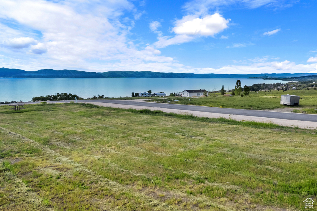 Water view featuring a mountainous background